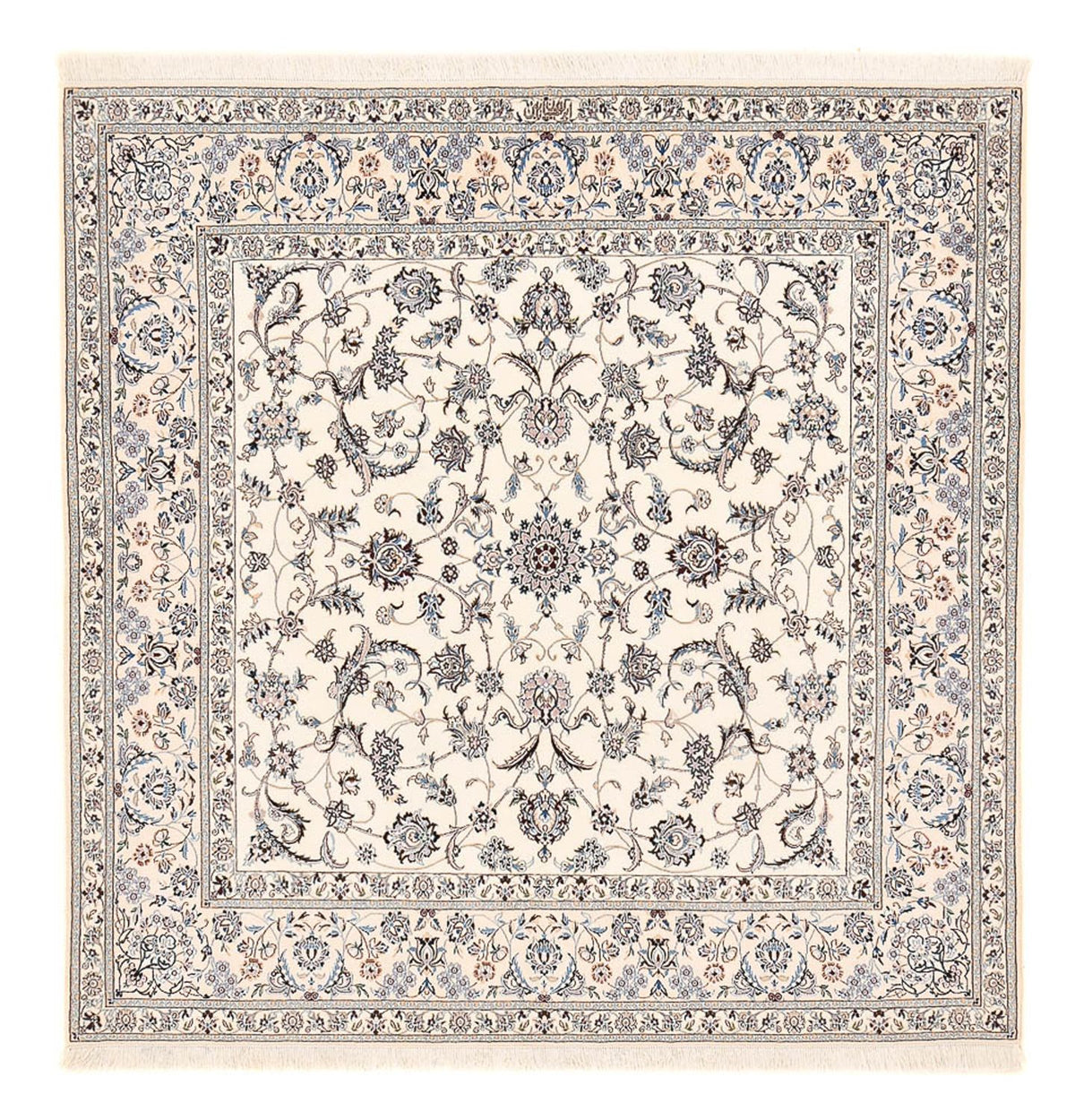 Tapis persan - Nain - Premium carré - 212 x 212 cm - blanc