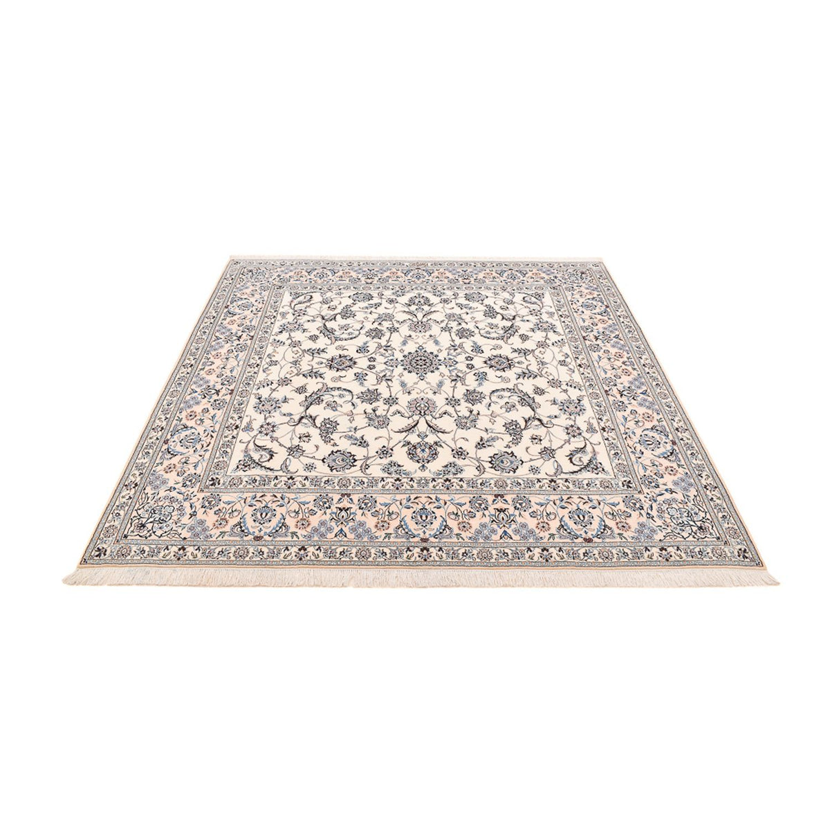 Tapis persan - Nain - Premium carré - 212 x 212 cm - blanc