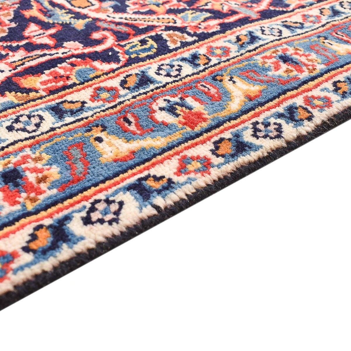 Tapis persan - Keshan - 405 x 300 cm - bleu foncé
