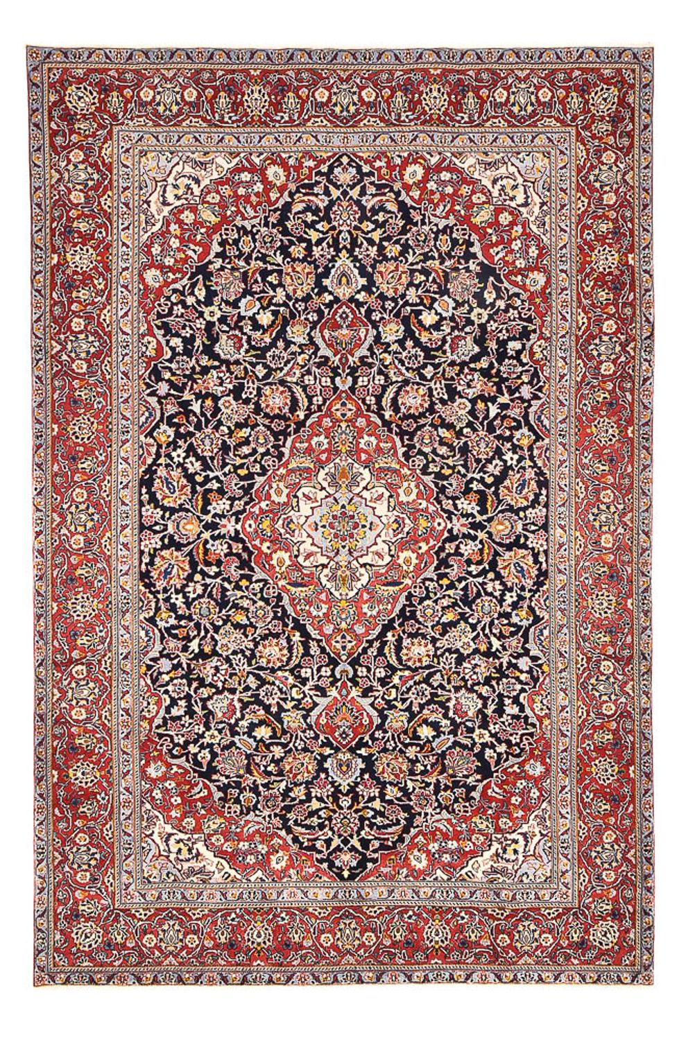 Tapis persan - Keshan - 330 x 217 cm - bleu foncé
