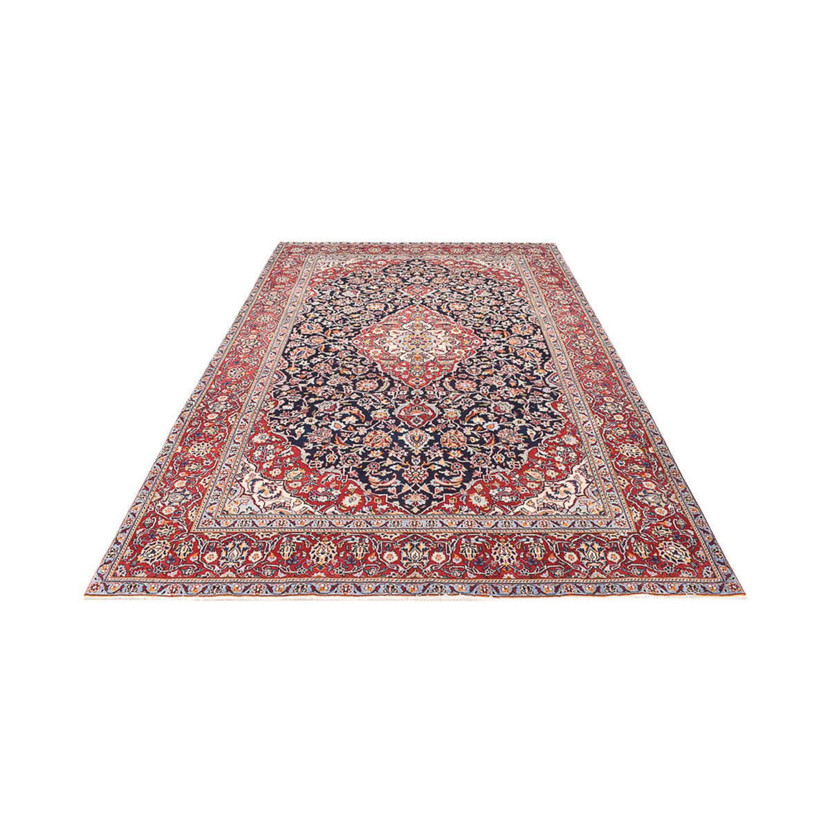 Tapis persan - Keshan - 330 x 217 cm - bleu foncé