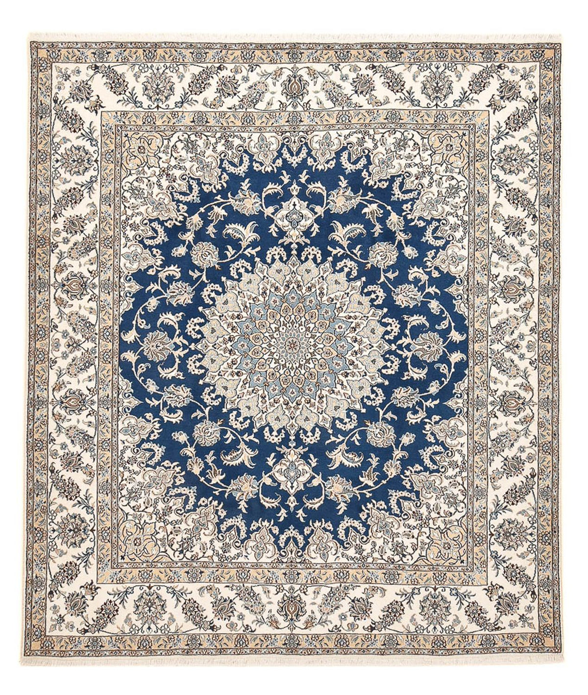 Tapis persan - Nain - 293 x 244 cm - bleu