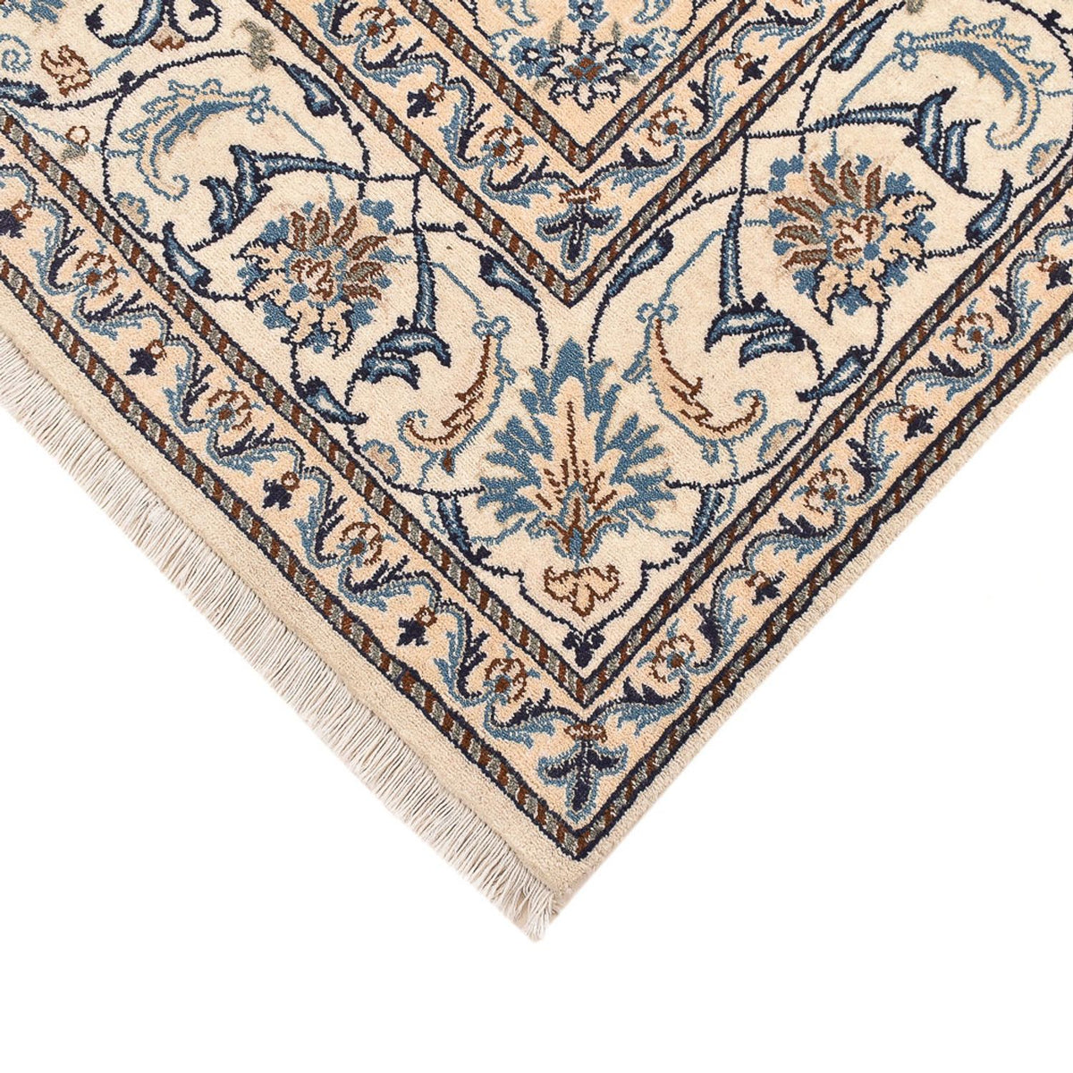 Tapis persan - Nain carré - 208 x 200 cm - bleu foncé