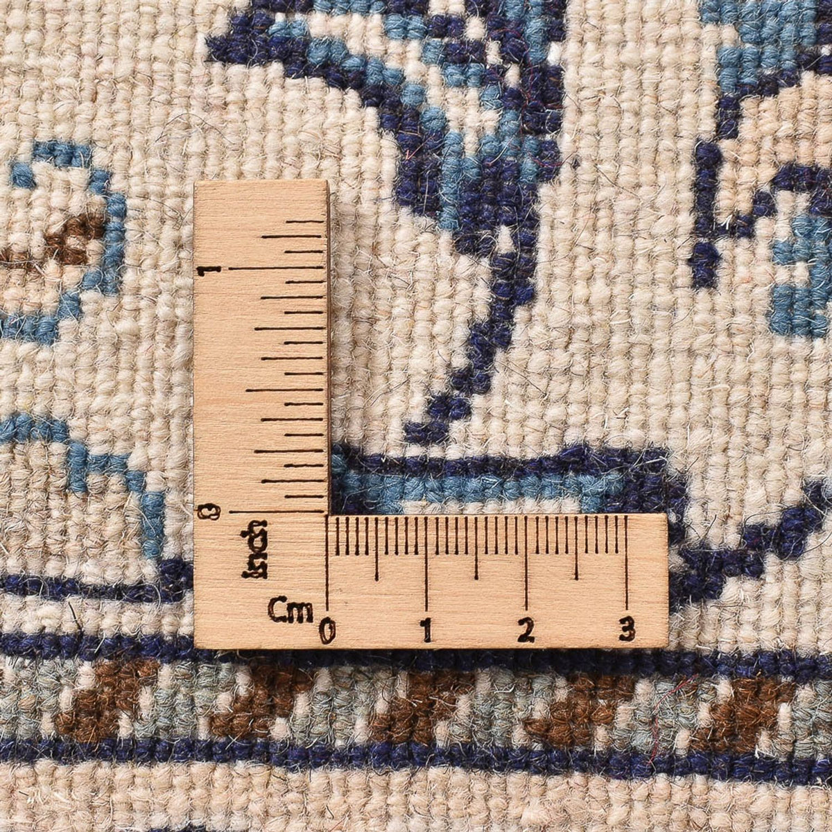 Tapis persan - Nain carré - 208 x 200 cm - bleu foncé