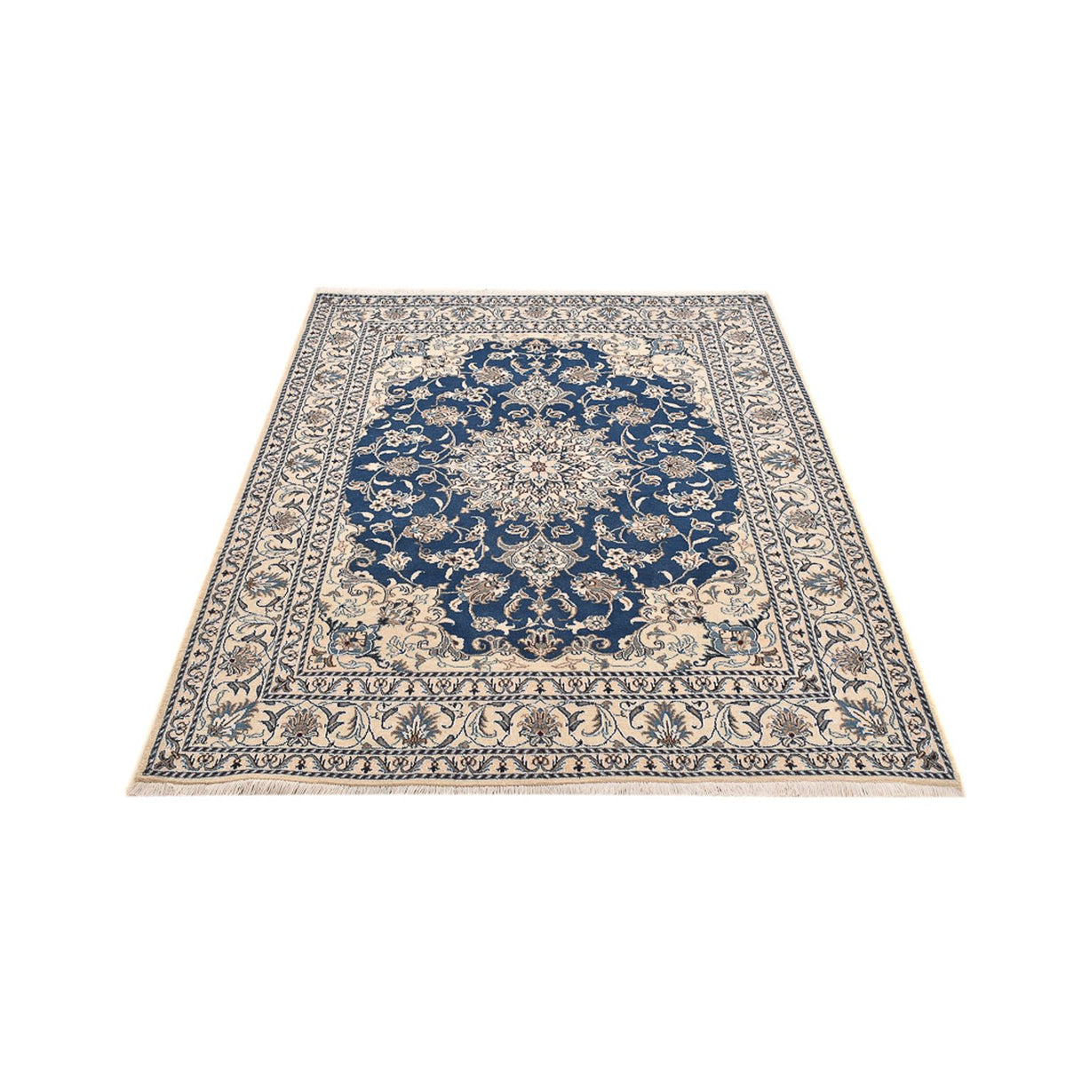 Tapis persan - Nain - 202 x 155 cm - bleu foncé