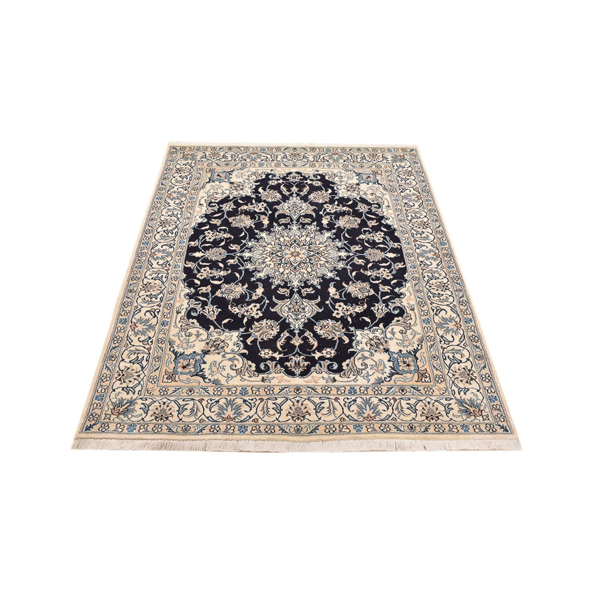 Tapis persan - Nain - 193 x 143 cm - bleu foncé