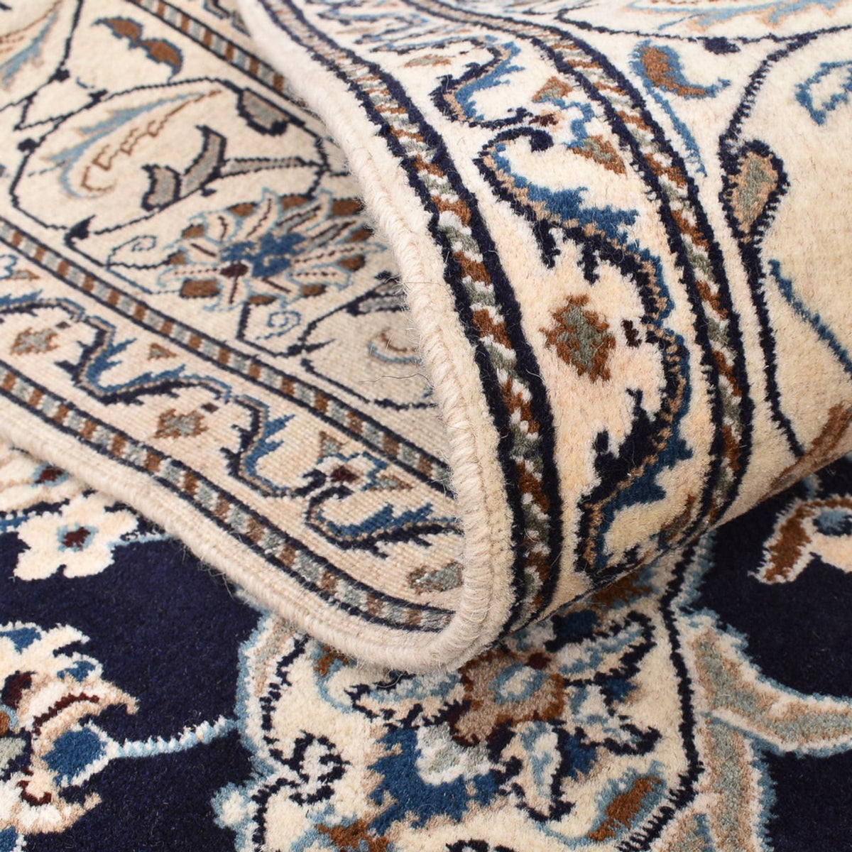 Tapis persan - Nain - 237 x 165 cm - bleu foncé