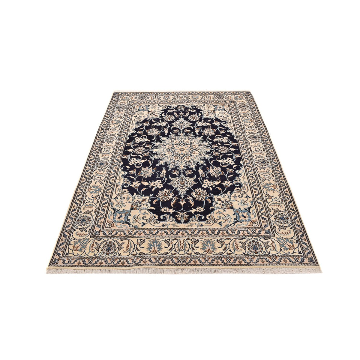 Tapis persan - Nain - 237 x 165 cm - bleu foncé