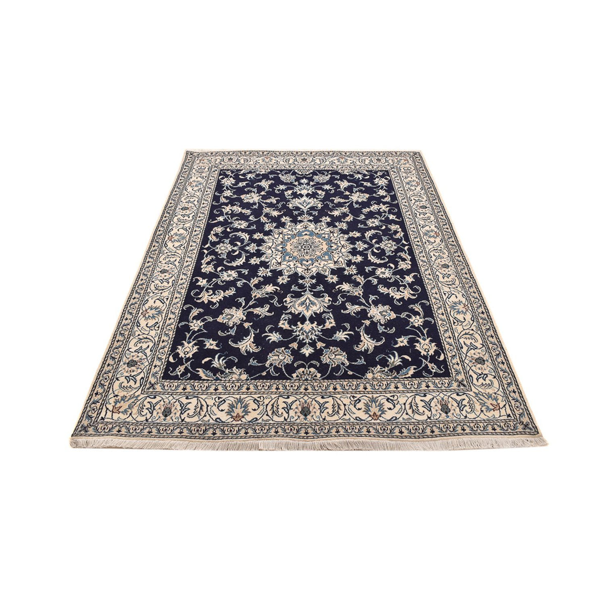 Tapis persan - Nain - 245 x 167 cm - bleu foncé