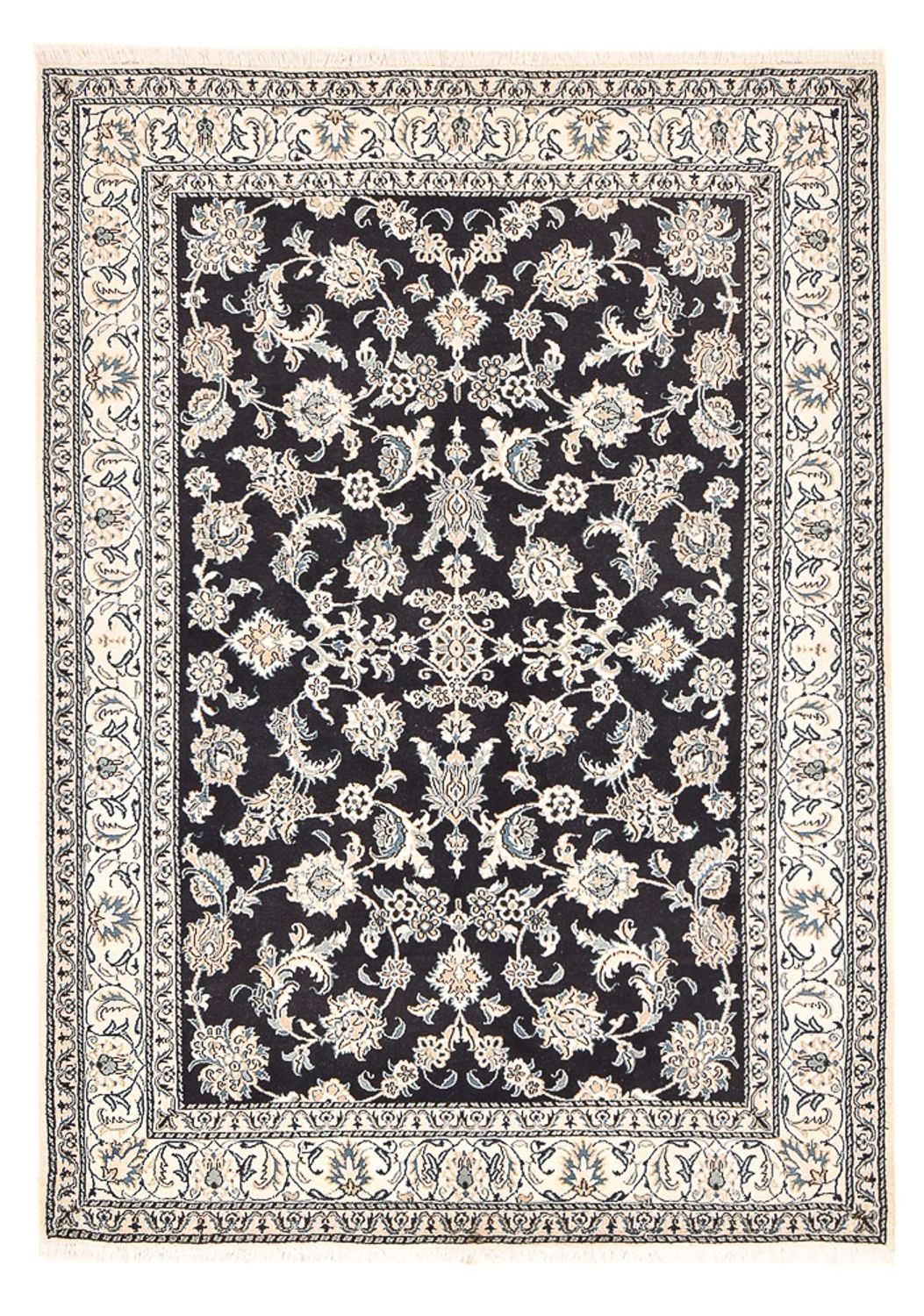 Tapis persan - Nain - 242 x 165 cm - bleu foncé