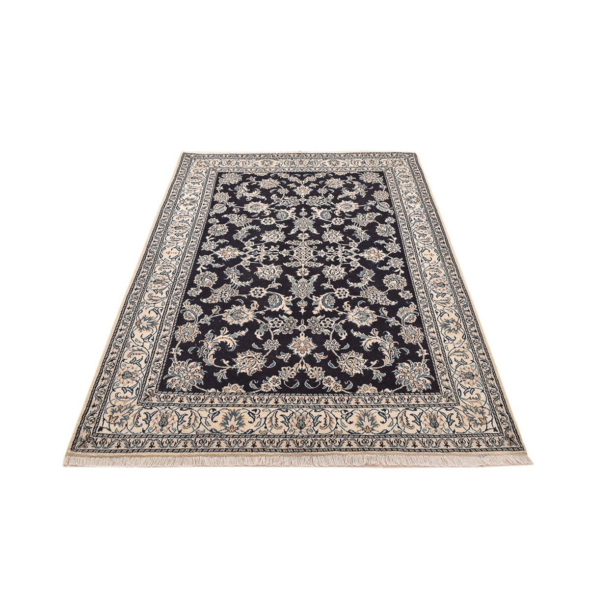 Tapis persan - Nain - 242 x 165 cm - bleu foncé