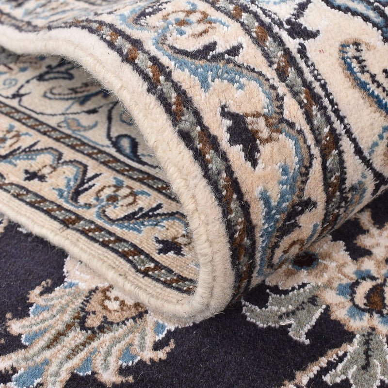 Tapis persan - Nain - 238 x 161 cm - bleu foncé