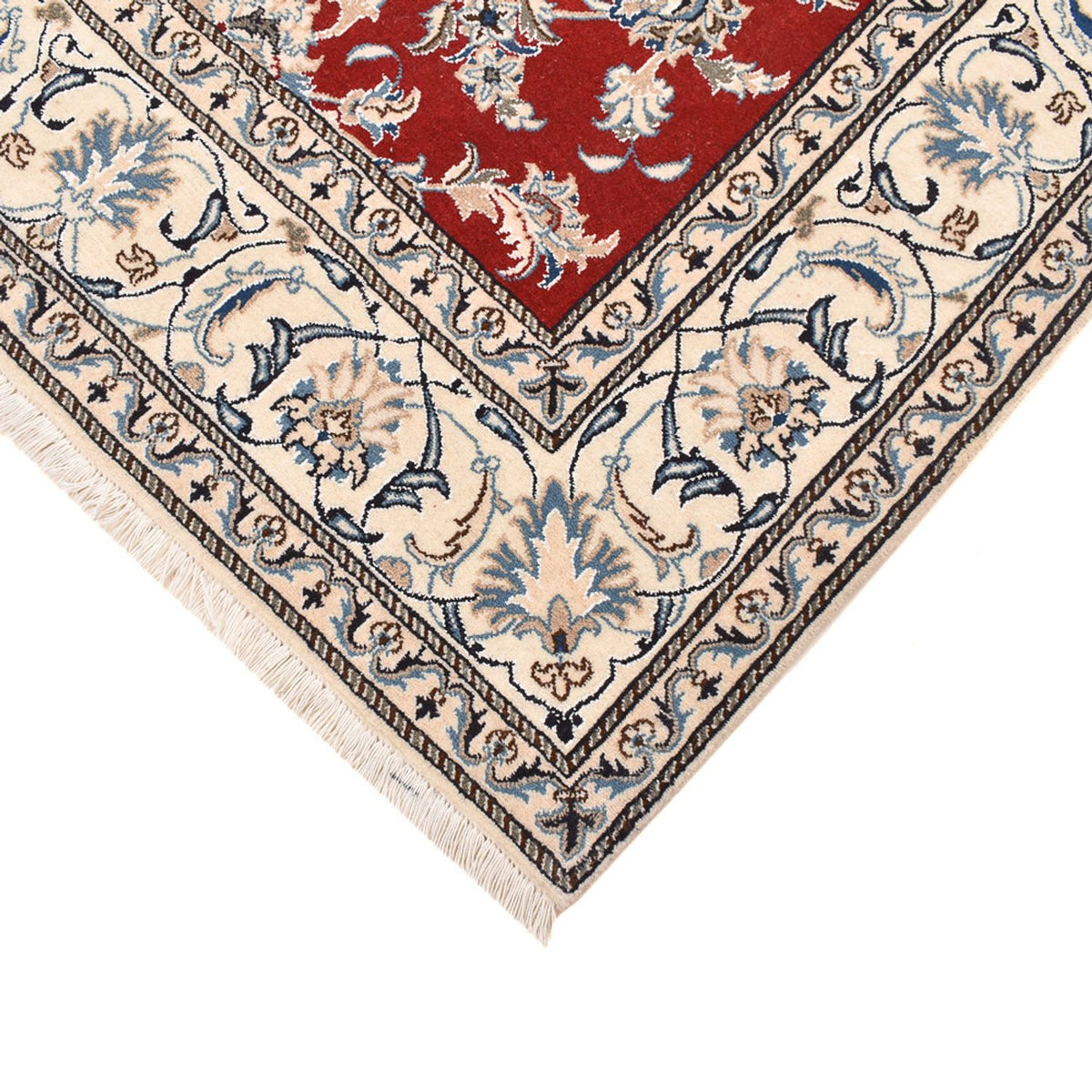 Tapis persan - Nain carré - 203 x 193 cm - rouge