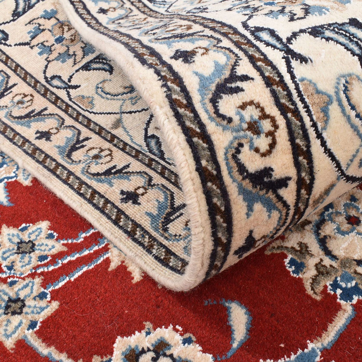 Tapis persan - Nain carré - 203 x 193 cm - rouge