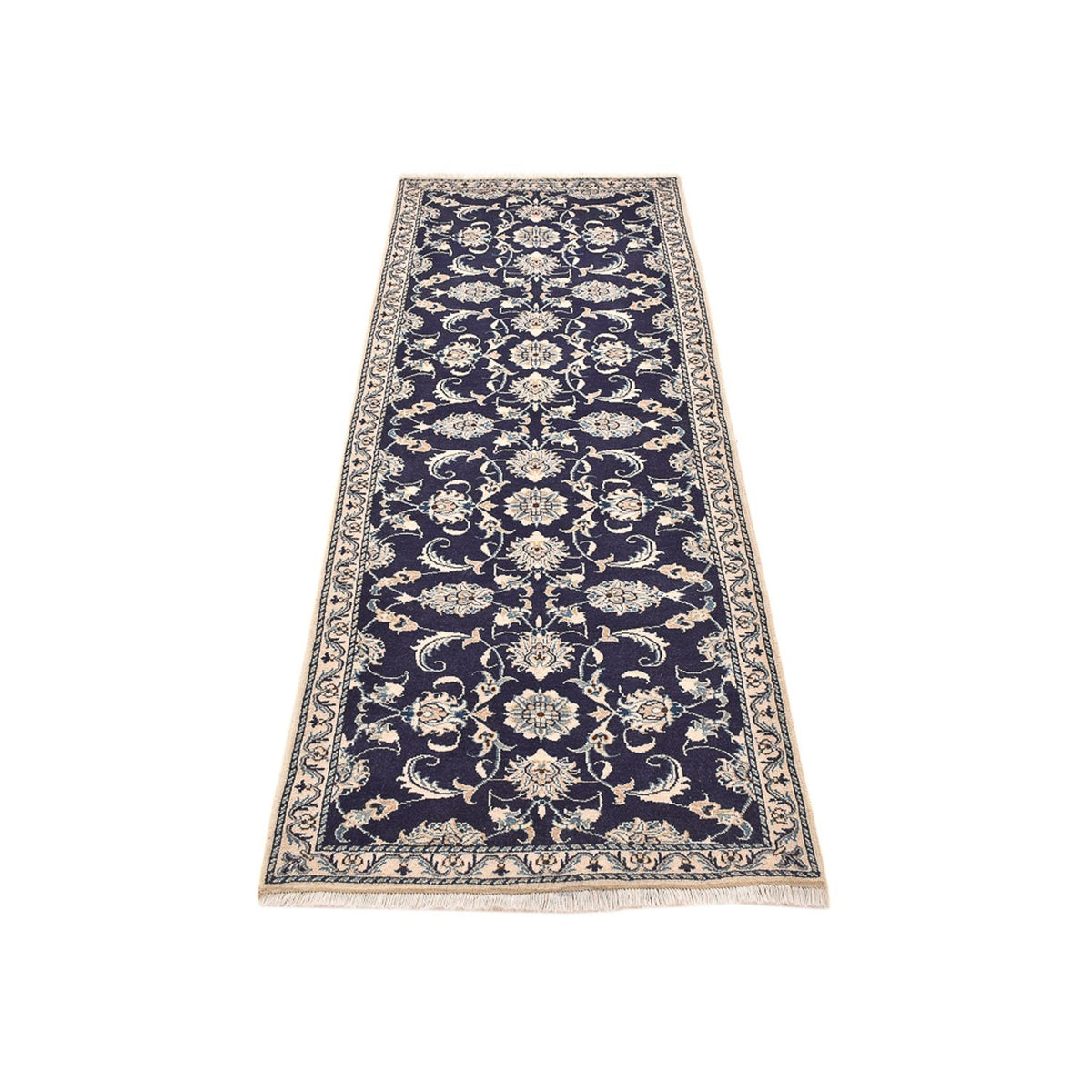 Tapis de couloir Tapis persan - Nain - 241 x 79 cm - bleu foncé