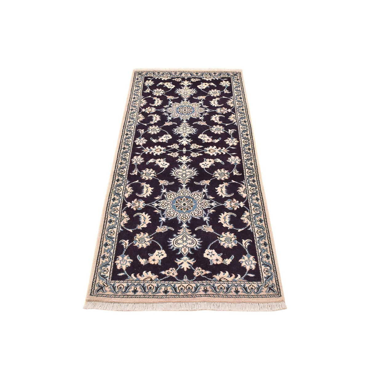 Tapis de couloir Tapis persan - Nain - 200 x 78 cm - bleu foncé