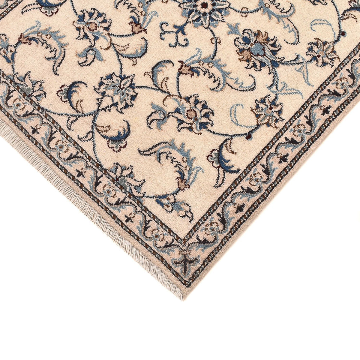 Tapis de couloir Tapis persan - Nain - 286 x 80 cm - beige