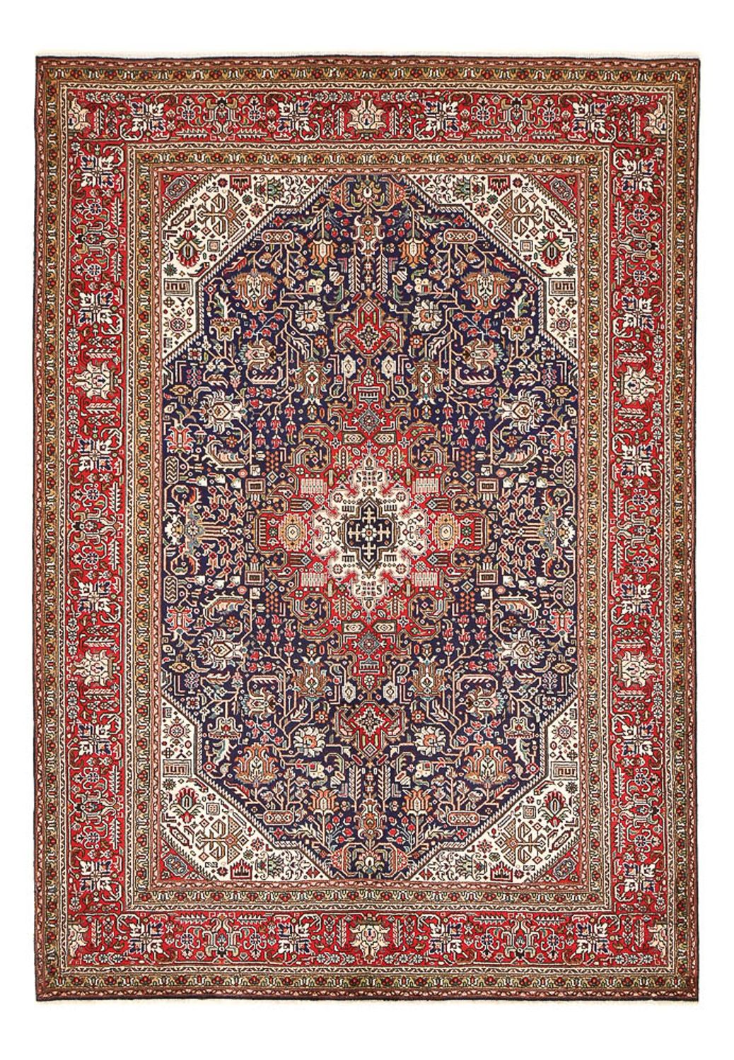 Tapis persan - Tabriz - 295 x 200 cm - bleu foncé