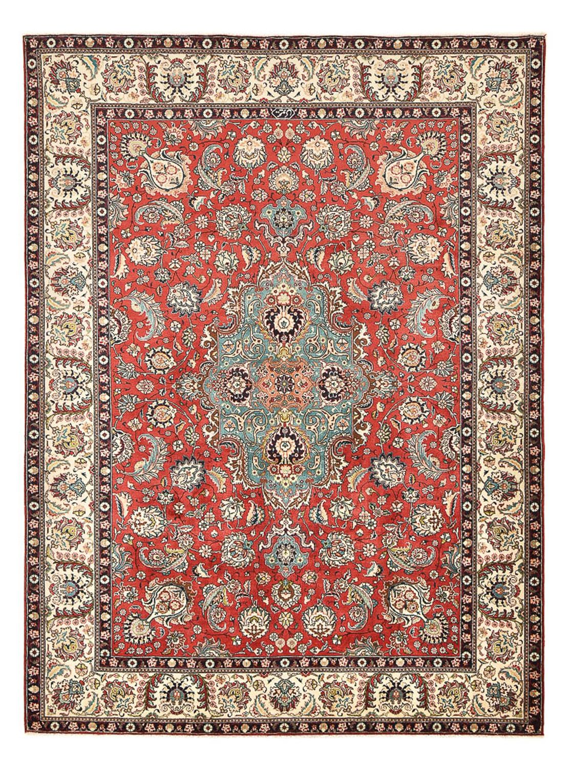 Tapis persan - Tabriz - 347 x 246 cm - rouge clair