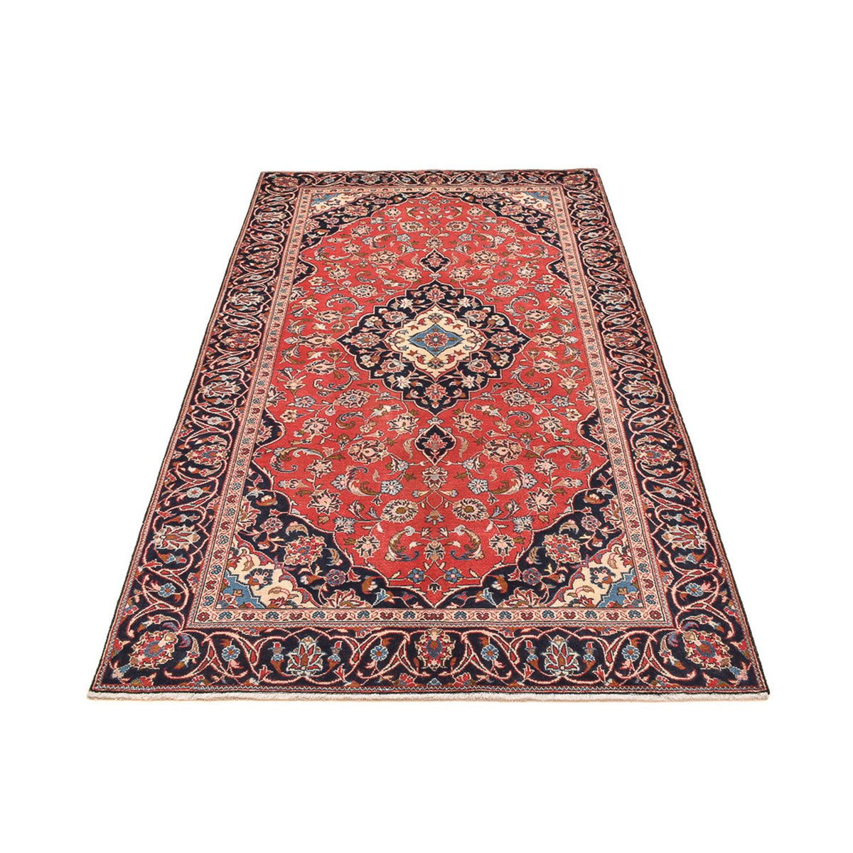 Tapis persan - Keshan - 253 x 134 cm - rouge clair