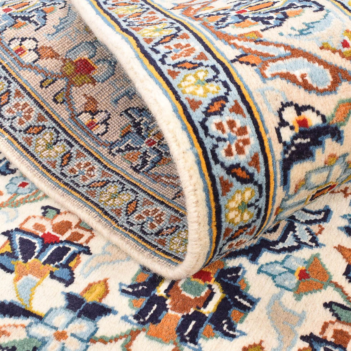 Tapis persan - Keshan - 141 x 96 cm - beige clair