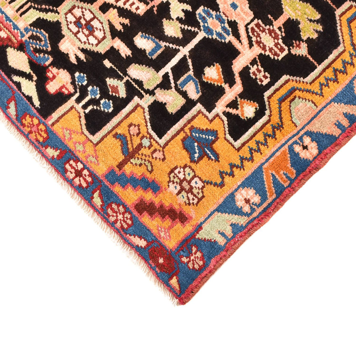 Tapis persan - Nomadic - 132 x 92 cm - bleu foncé