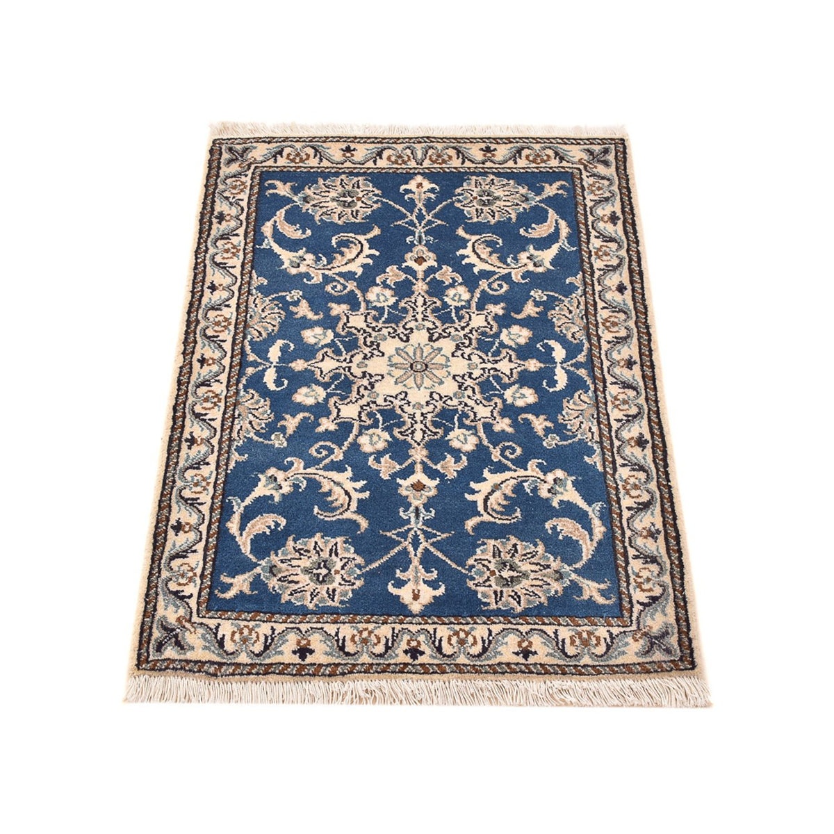 Tapis persan - Nain - 88 x 60 cm - bleu
