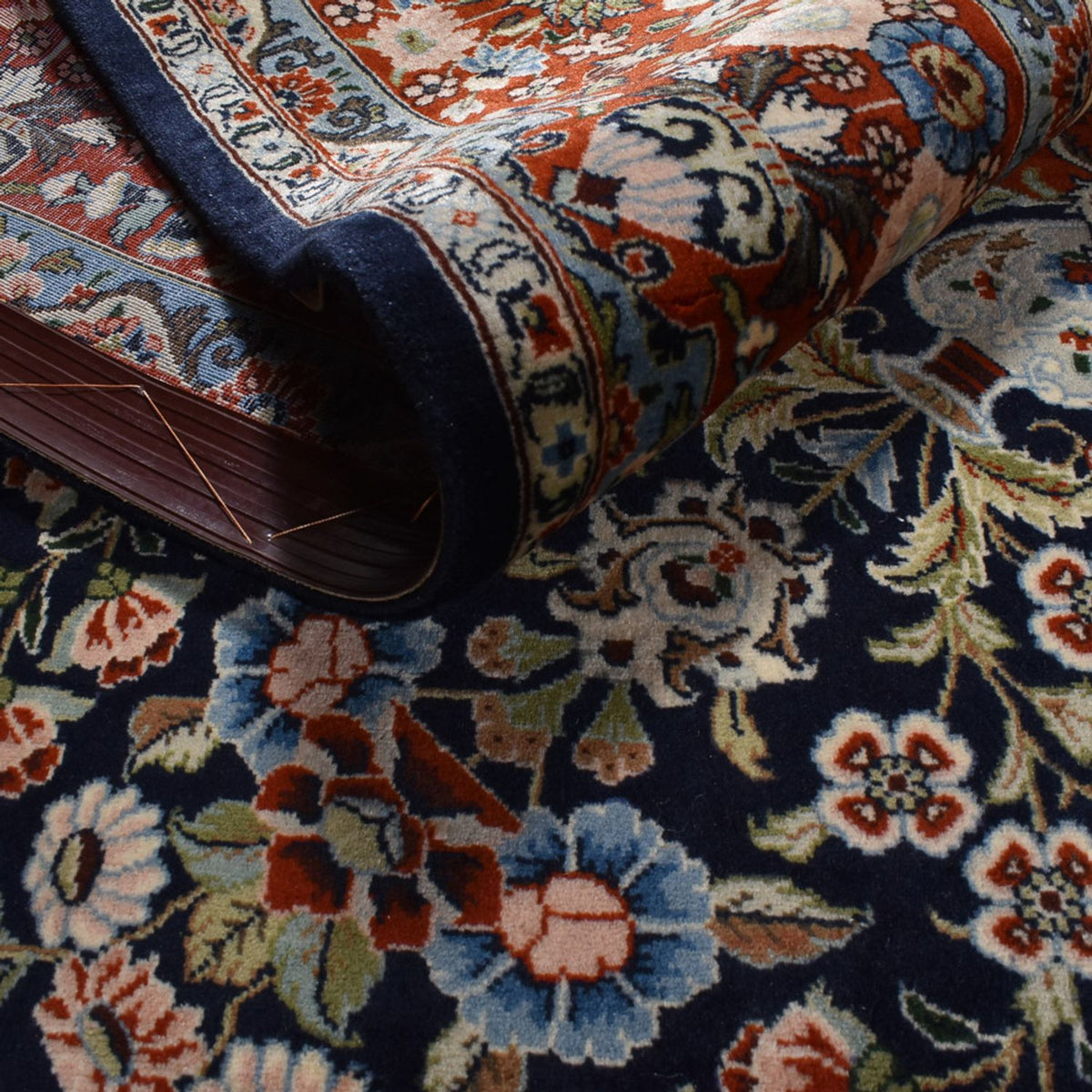Tapis persan - Keshan - 315 x 220 cm - bleu foncé