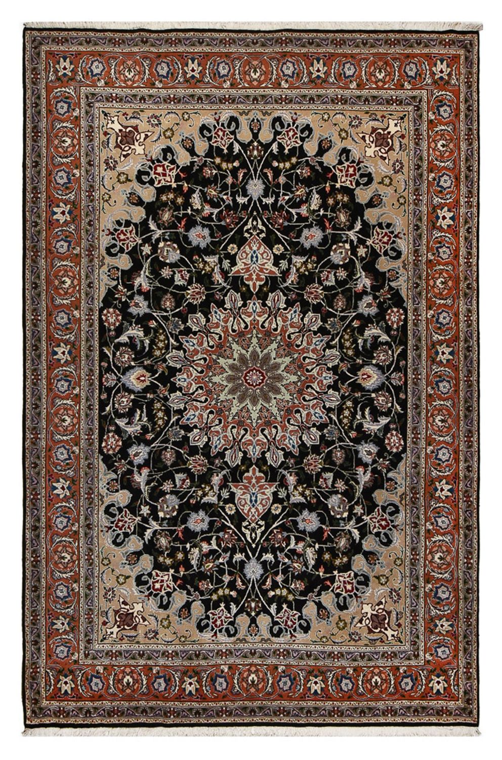 Tapis persan - Tabriz - Royal - 318 x 208 cm - bleu foncé