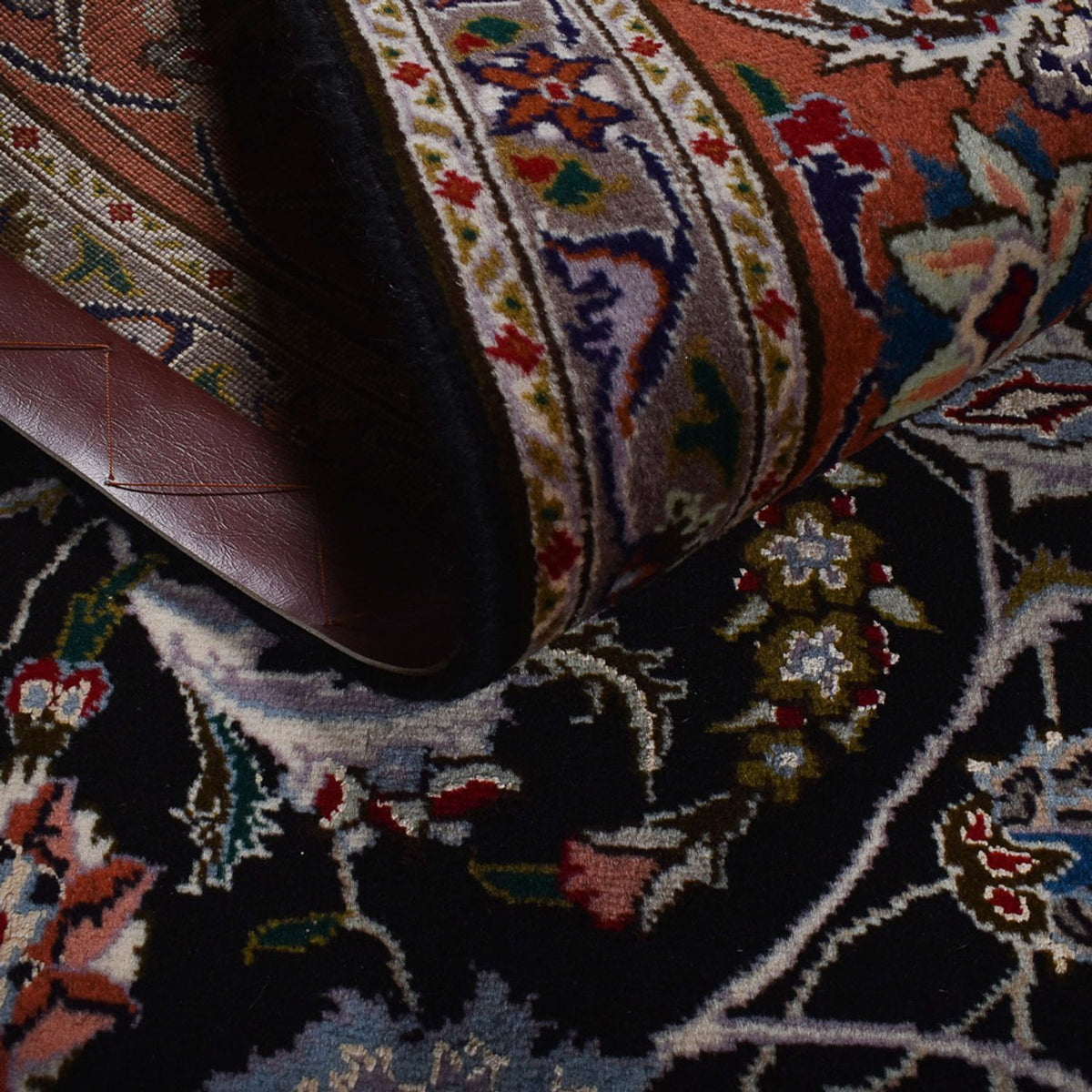 Tapis persan - Tabriz - Royal - 318 x 208 cm - bleu foncé