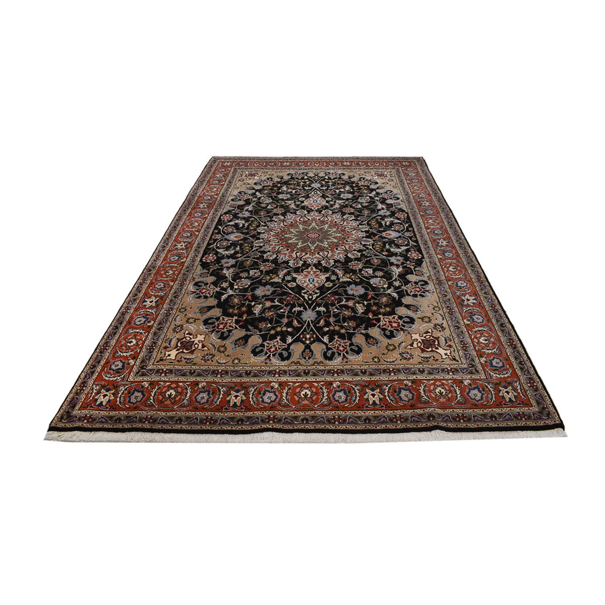 Tapis persan - Tabriz - Royal - 318 x 208 cm - bleu foncé