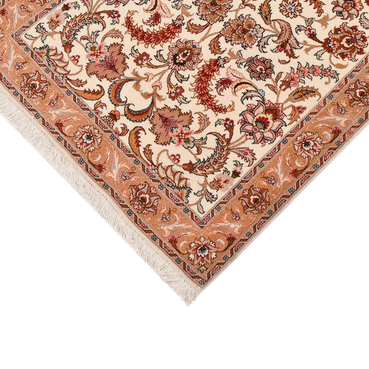Tapis de couloir Tapis persan - Tabriz - Premium - 314 x 79 cm - beige