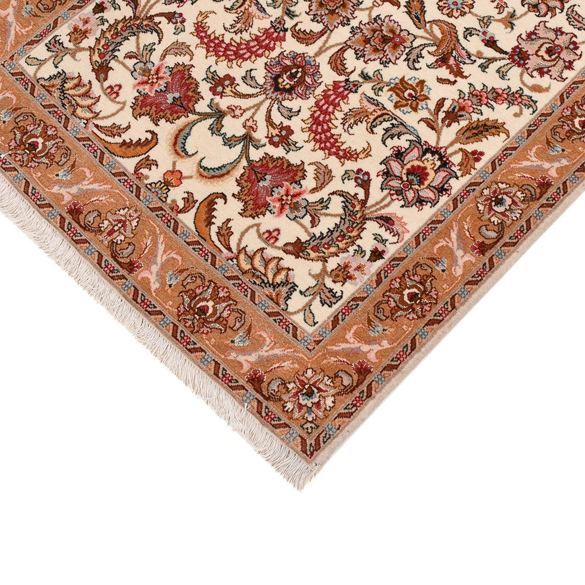 Tapis de couloir Tapis persan - Tabriz - Premium - 317 x 72 cm - beige