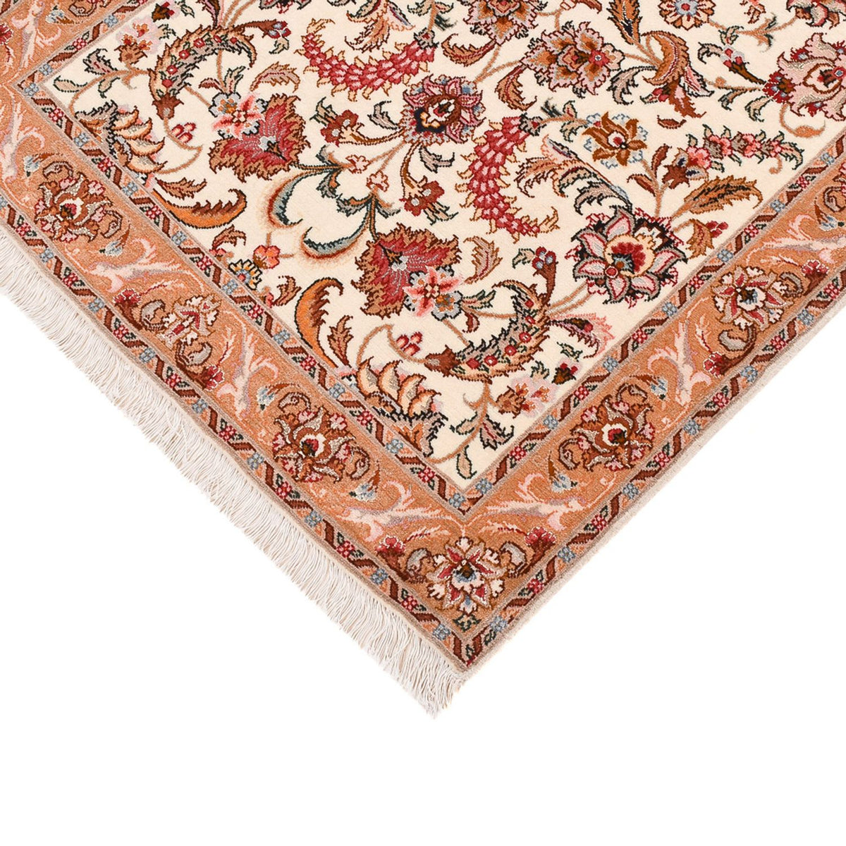 Tapis de couloir Tapis persan - Tabriz - Premium - 315 x 80 cm - beige