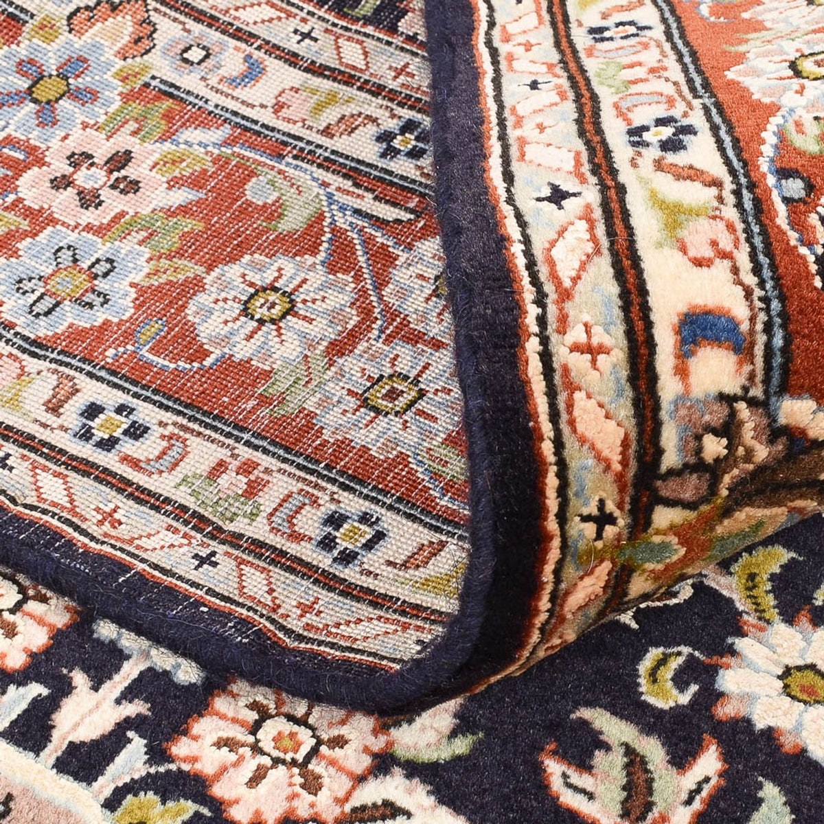 Tapis persan - Nain - 135 x 90 cm - bleu foncé