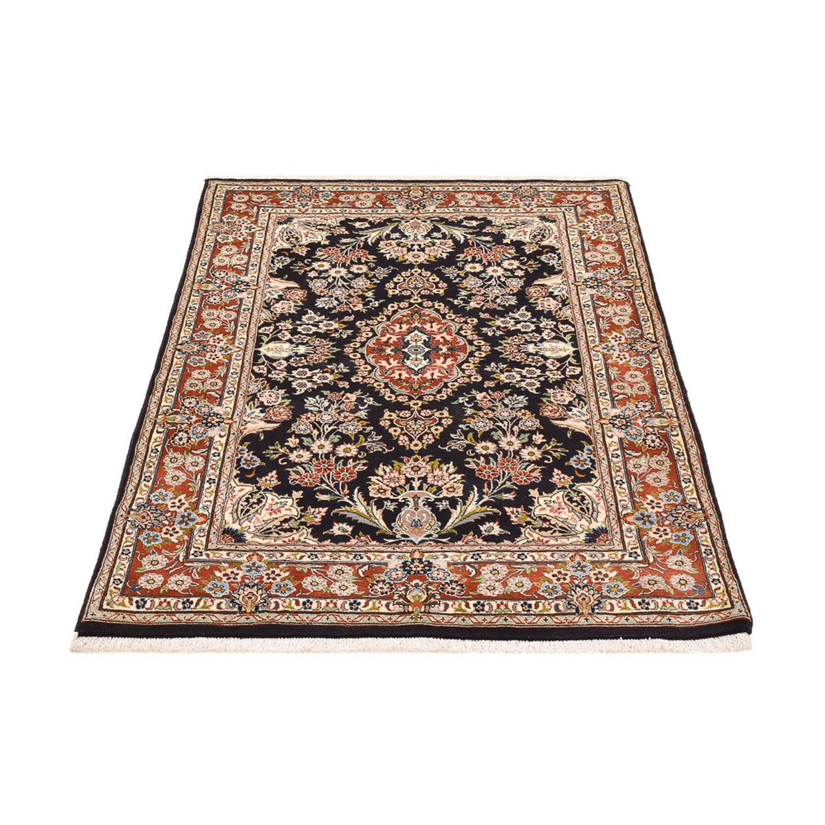 Tapis persan - Nain - 135 x 90 cm - bleu foncé