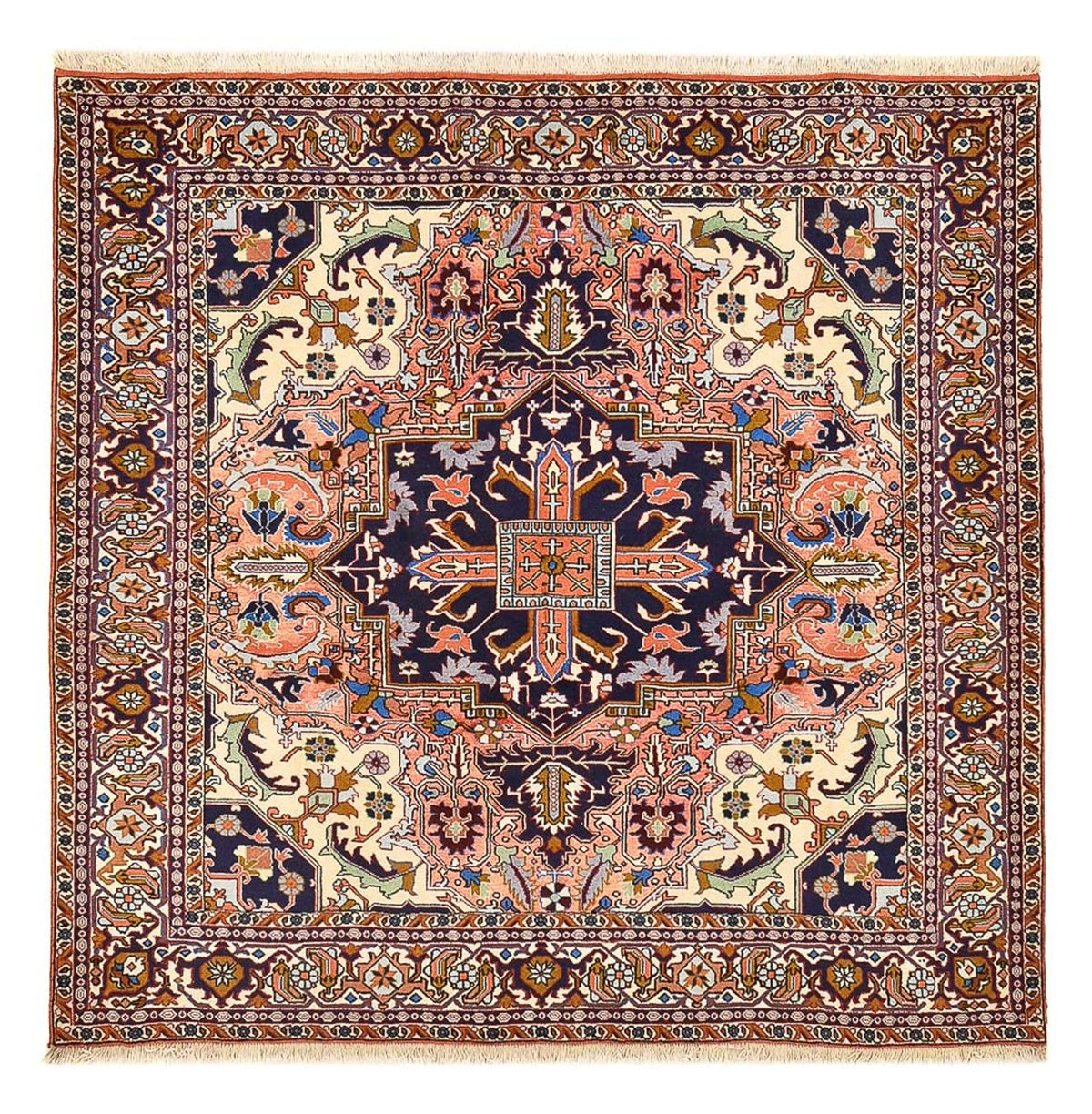 Tapis persan - Nomadic carré  - 200 x 194 cm - rouge clair