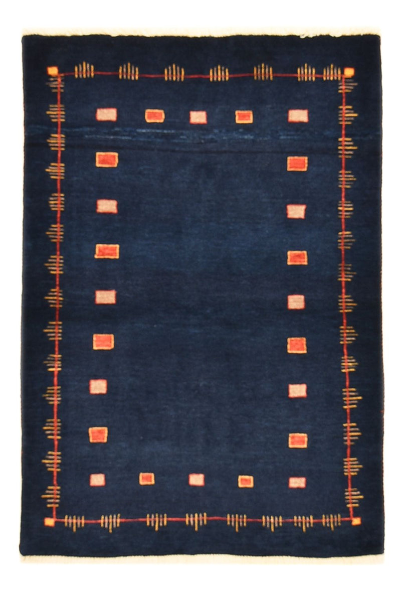 Tapis Gabbeh - Loribaft Persan - 143 x 110 cm - bleu foncé