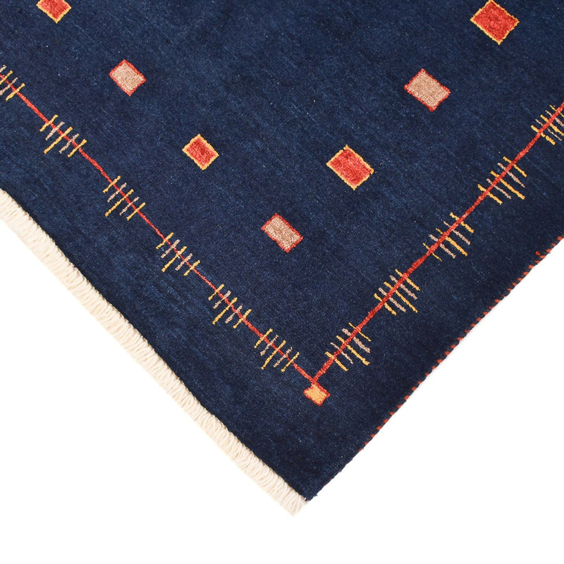 Tapis Gabbeh - Loribaft Persan - 143 x 110 cm - bleu foncé