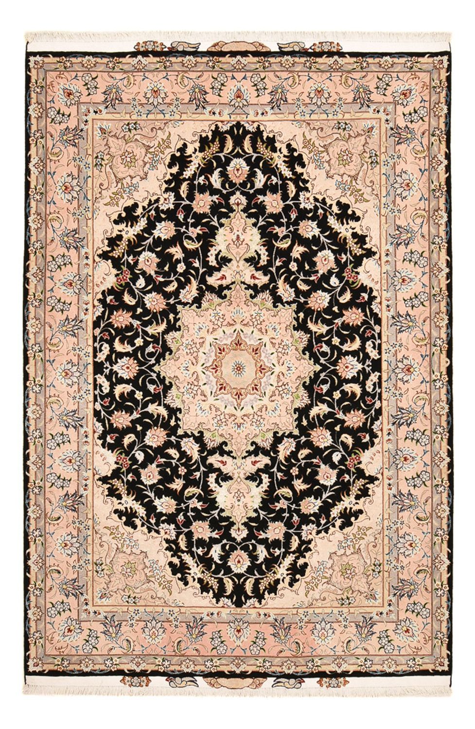 Tapis persan - Tabriz - Royal - 255 x 158 cm - bleu foncé