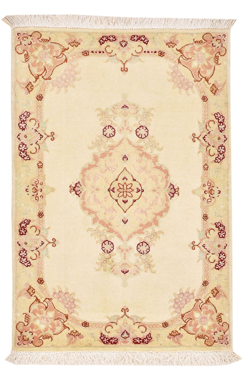 Tapis persan - Tabriz - Royal - 90 x 60 cm - beige clair
