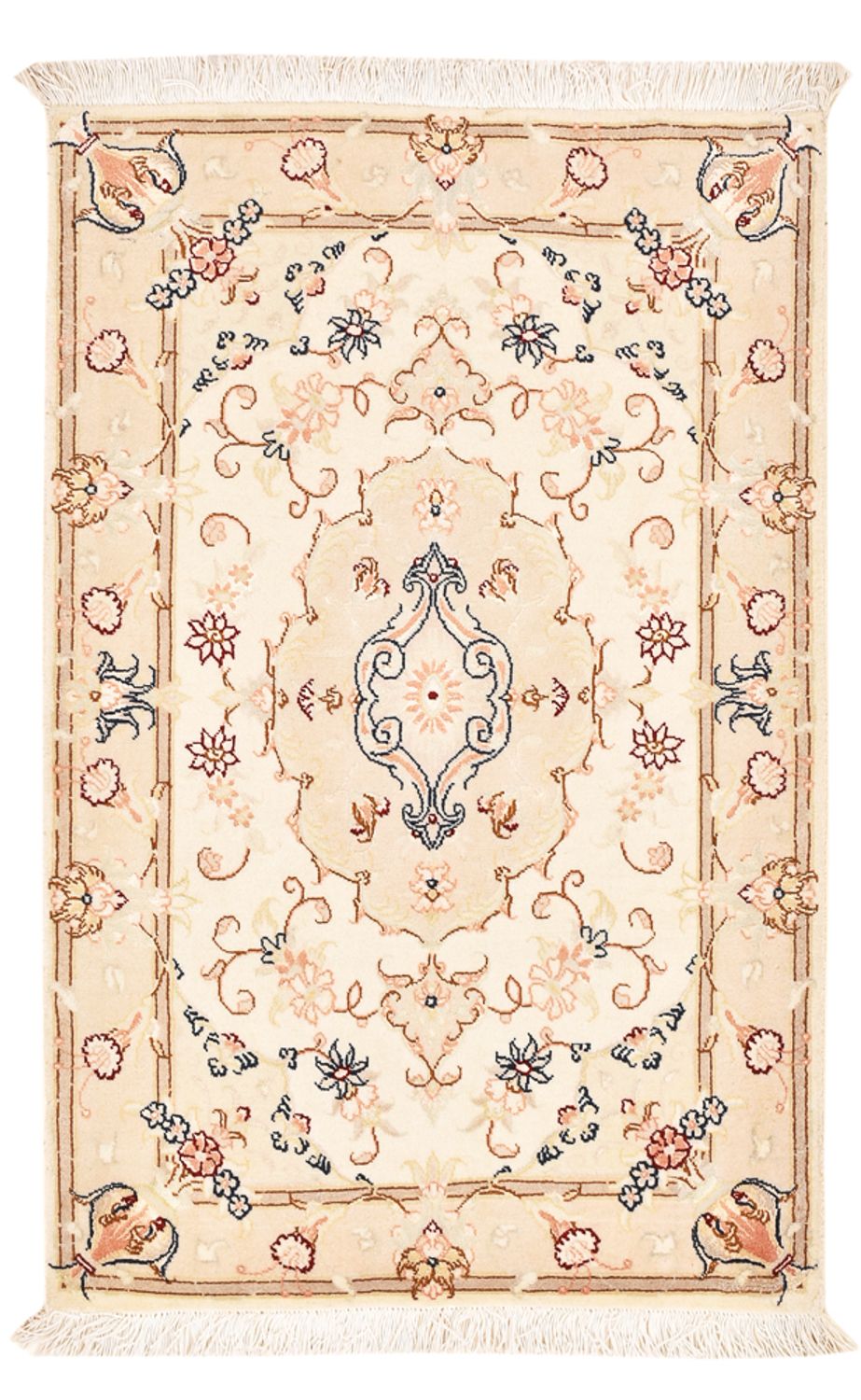 Tapis persan - Tabriz - Royal - 90 x 60 cm - beige clair