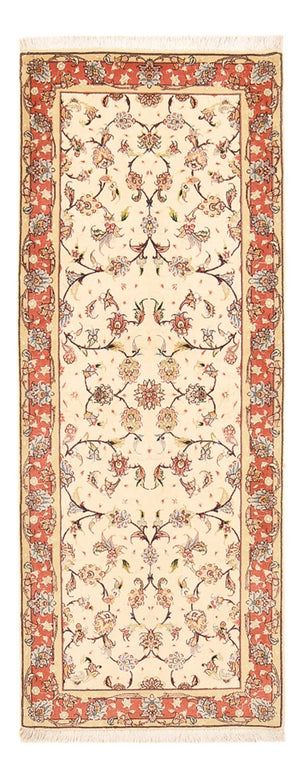 Tapis de couloir Tapis persan - Tabriz - Royal - 204 x 80 cm - beige
