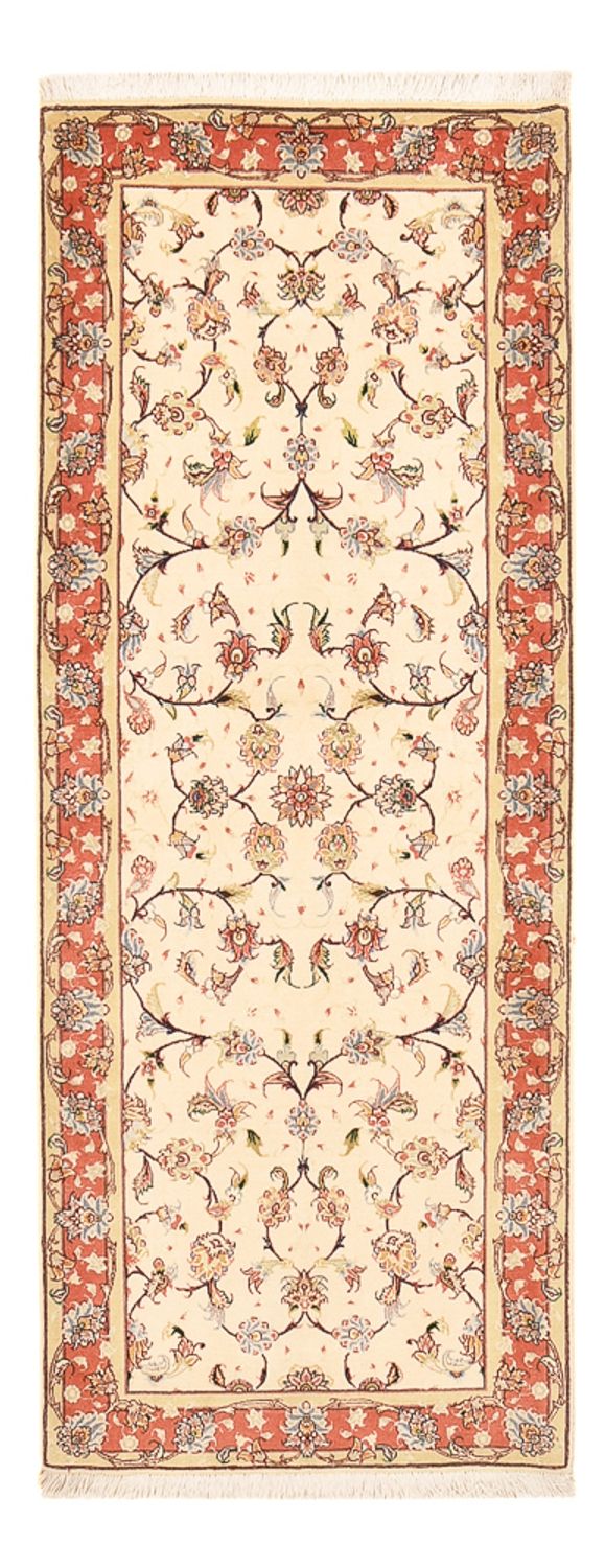 Tapis de couloir Tapis persan - Tabriz - Royal - 204 x 80 cm - beige