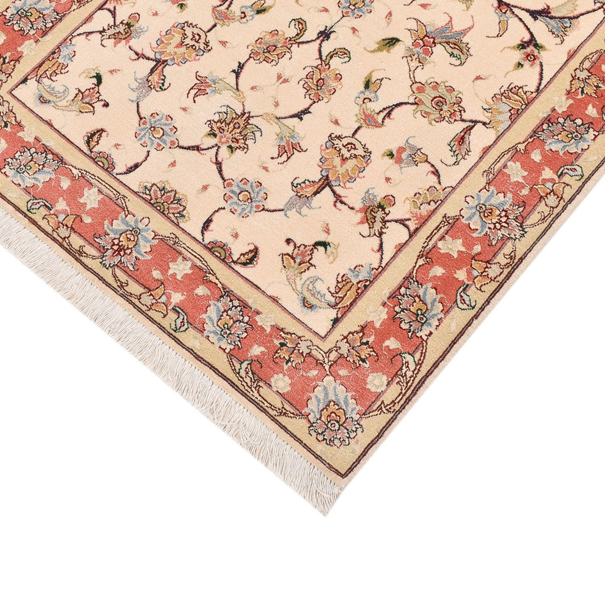 Tapis de couloir Tapis persan - Tabriz - Royal - 204 x 80 cm - beige