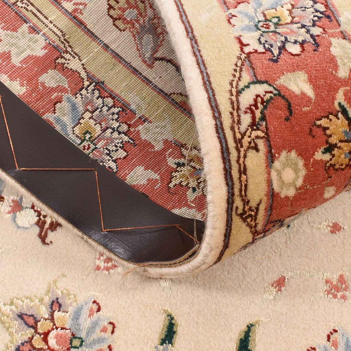 Tapis de couloir Tapis persan - Tabriz - Royal - 204 x 80 cm - beige