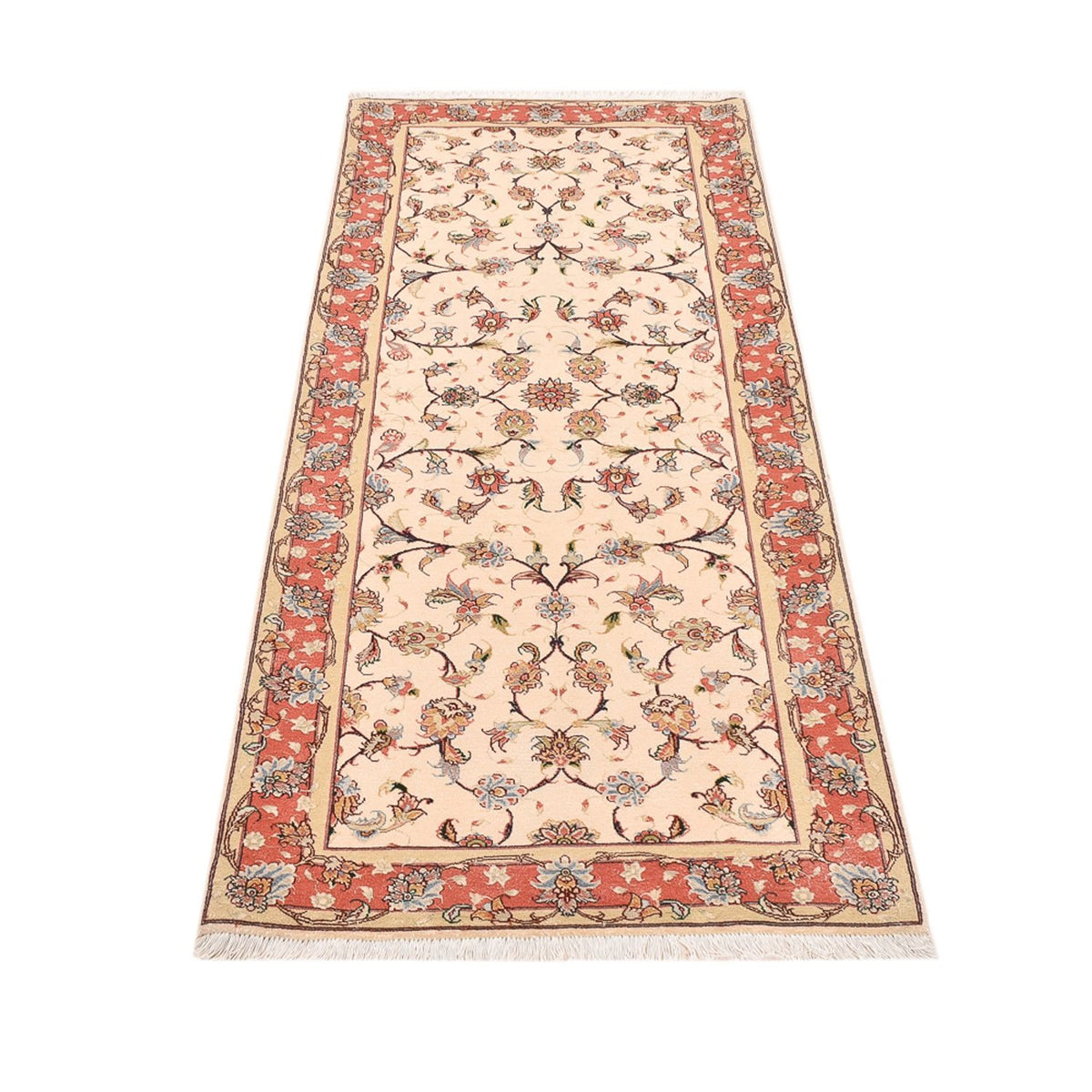 Tapis de couloir Tapis persan - Tabriz - Royal - 204 x 80 cm - beige