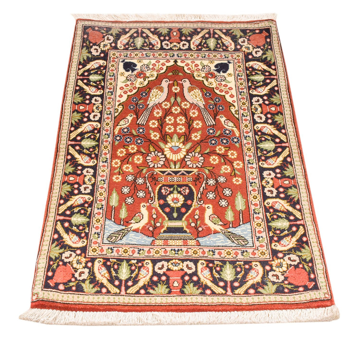 Tapis persan - Ghom - 105 x 60 cm - multicolore