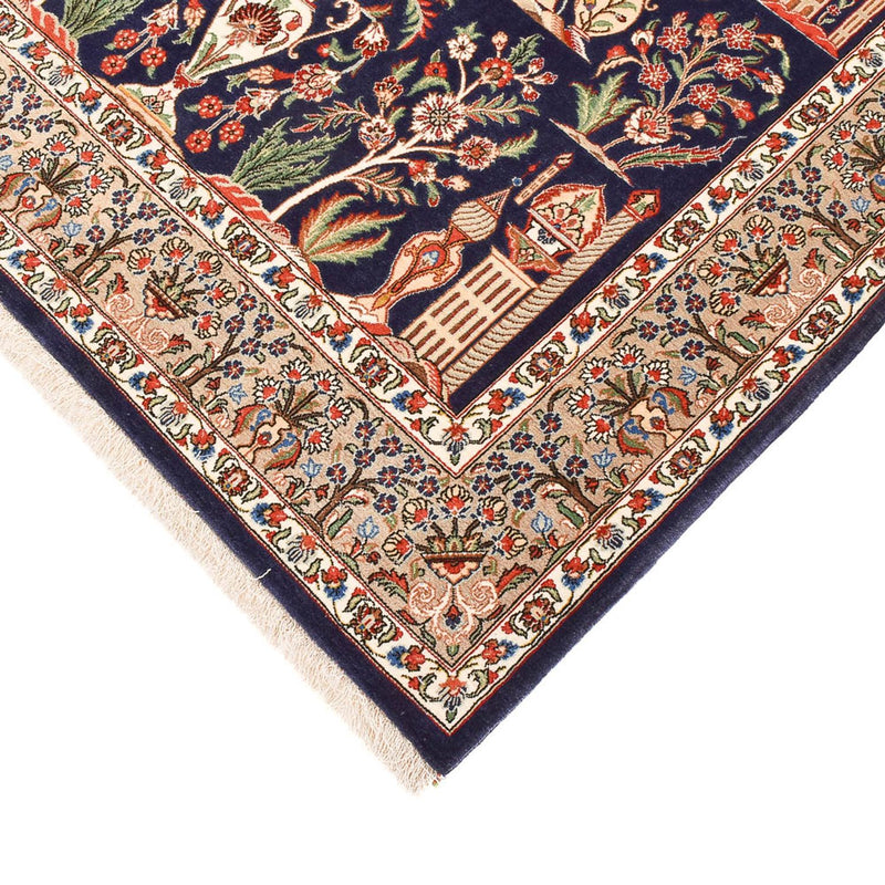 Tapis persan - Ghom - Royal - 200 x 130 cm - bleu foncé