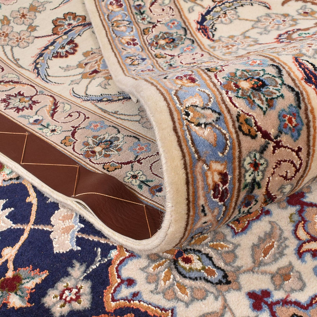 Tapis persan - Isfahan - Premium - 306 x 202 cm - bleu foncé